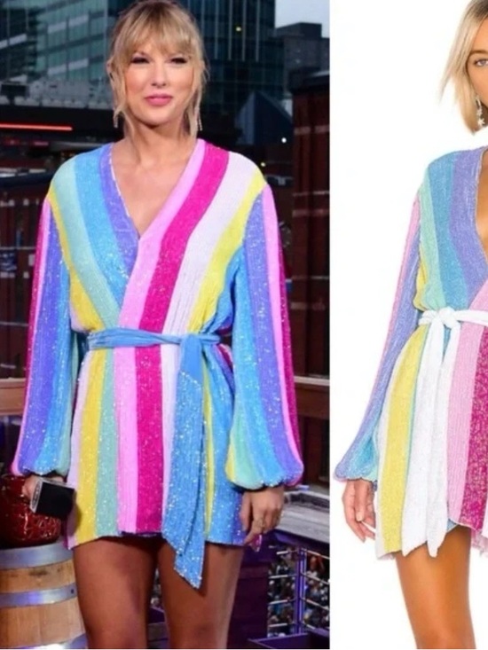 Amazon Pants - Sequined romper lover taylor swift unicorn pastel striped rainbow Gabrielle